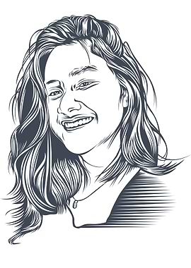 woman smile in line art