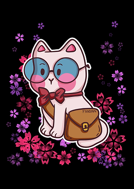 School Pet cat flowers ner