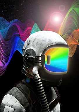 Astronaut Wavy Rainbow