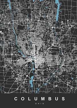 Columbus Map Ohio US