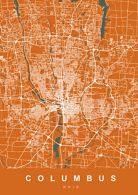 Columbus Map Ohio US
