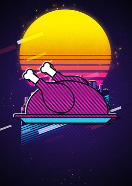 American meal of turkey