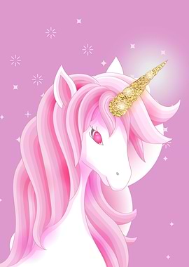 Cute pink unicorn