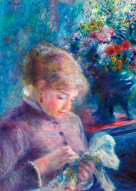 Young Woman Sewing