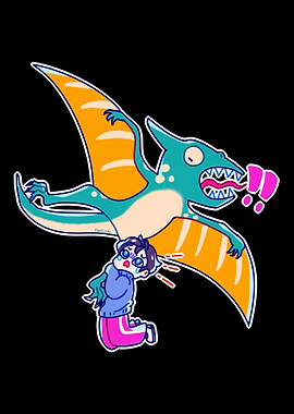 Pterosaurs Dino scared gir