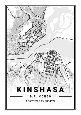 Kingshasa Light City Map