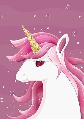 Cute pink unicorn