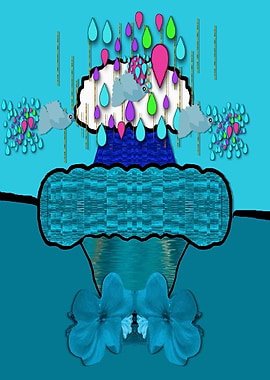 birds and rain over earth