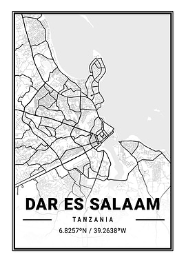 Dar Es Salaam Light Map