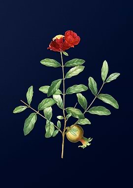 Vintage Pomegranate Branch