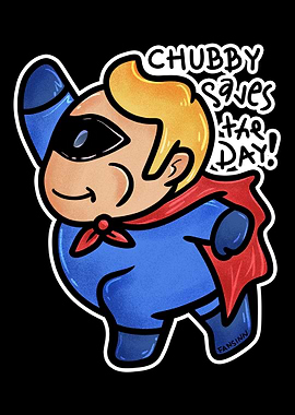 Superhero blond thick chub