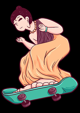 Skateboard Buddha Monk Spo