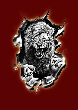 The Lion Black and White