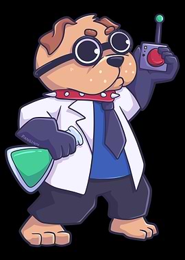 mad scientist dog Nerd