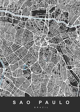 Sao Paulo City Map Brazil