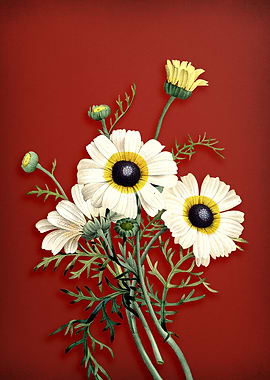 Chrysanthemum on Red