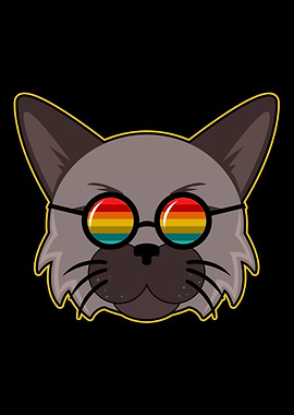 Funny Gay Pride LGBT Cat P