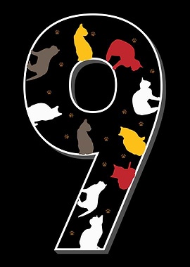 9 ninth birthday cat