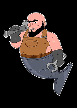 Funny Mermaid Blacksmith