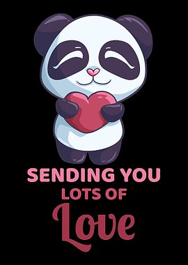 Panda Love Valentine Heart