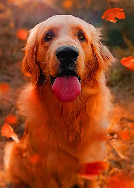 Golden retriever sitting