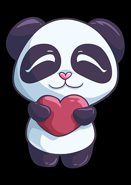 Panda Heart Love Valentine