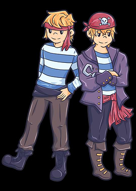 Pirate Twins Boy Man Gift