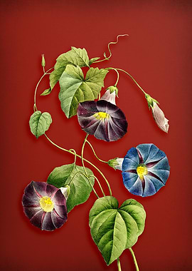 Morning Glory on Red