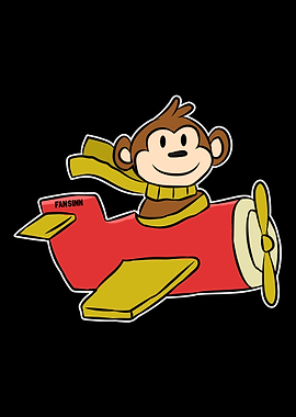 Monkey chimp airplane pilo