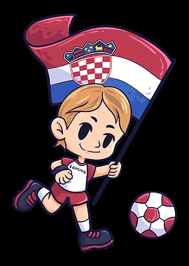 Soccer Croatia flag Young
