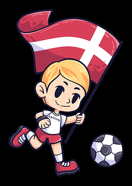 Soccer Denmark flag Young