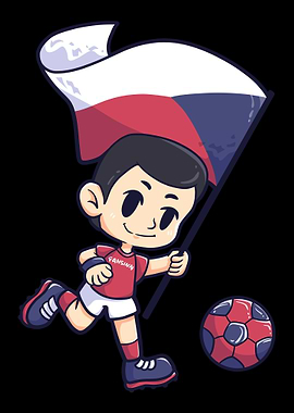 Football Czech flag Young