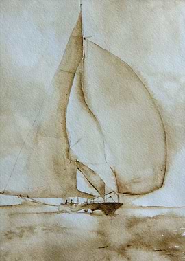 Sailing watercolor