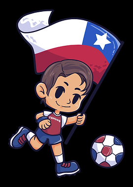 Football Chile flag Young