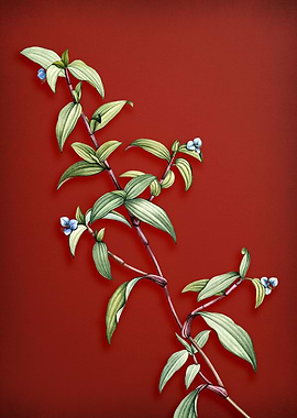 Birdbill Dayflower on Red