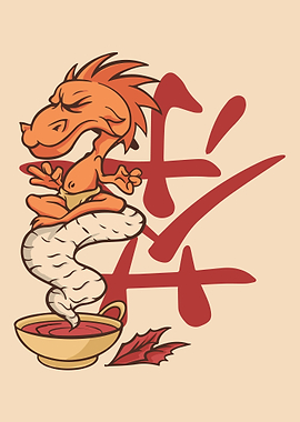 Dragon coming out of teac