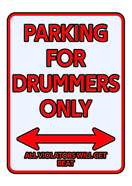 Drummer Parking sign