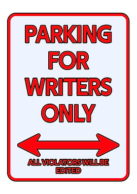 Writer Parking sign