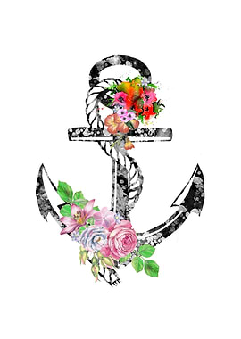 Anchor with flower