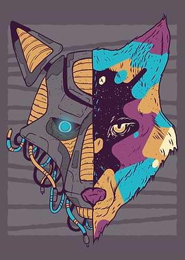 Wolf with two faces as a