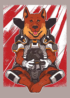 Science Fiction dog zockt