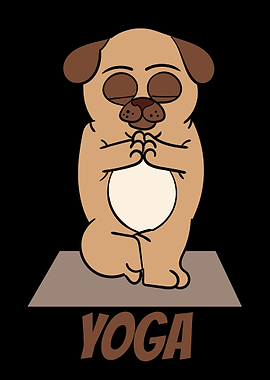 Dog Yoga Funny Puppy Med