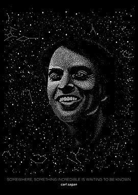 Carl Sagan in Vector Art