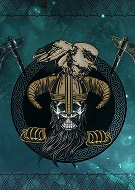 Awesome viking skull