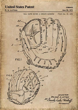 1971 baseball glove patent