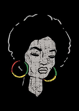 Afro Woman African Flag