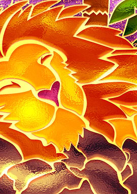 Stained Glass Lion