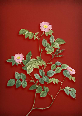 Sweetbriar Rose on Crimson