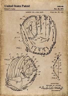 1971 baseball glove patent