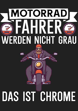 Grau Chrom Motorrad fahrer